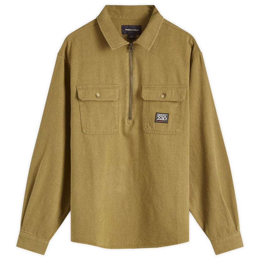 Skjorta thisisneverthat Quarter Zip Shirt Grön | TN243WSHTL04-OLV