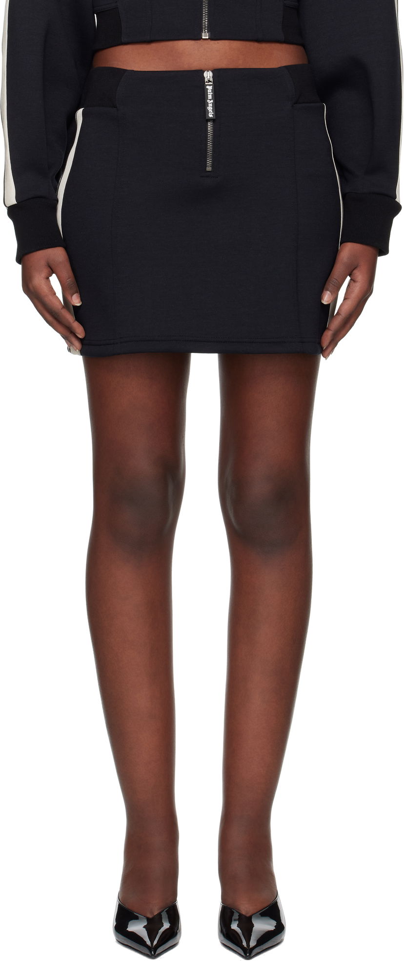 Kjol Palm Angels Palm Angels Neoprene Track Miniskirt Svart | PWCC086S25FAB0011003