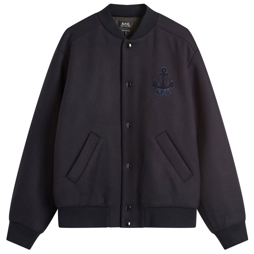 Bomberjacka A.P.C. A.P.C. Micka Varsity Jacket, Size Small Mörkblå | WVBDE-M32010-IAK