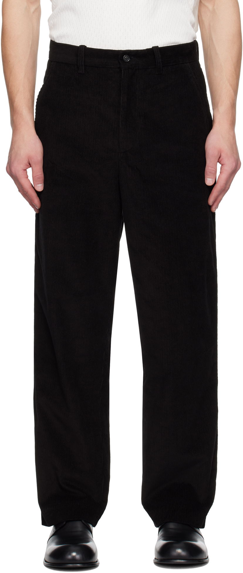 Cargo byxor Bode Bandstand Standard Corduroy Trousers Svart | MRF24BT022