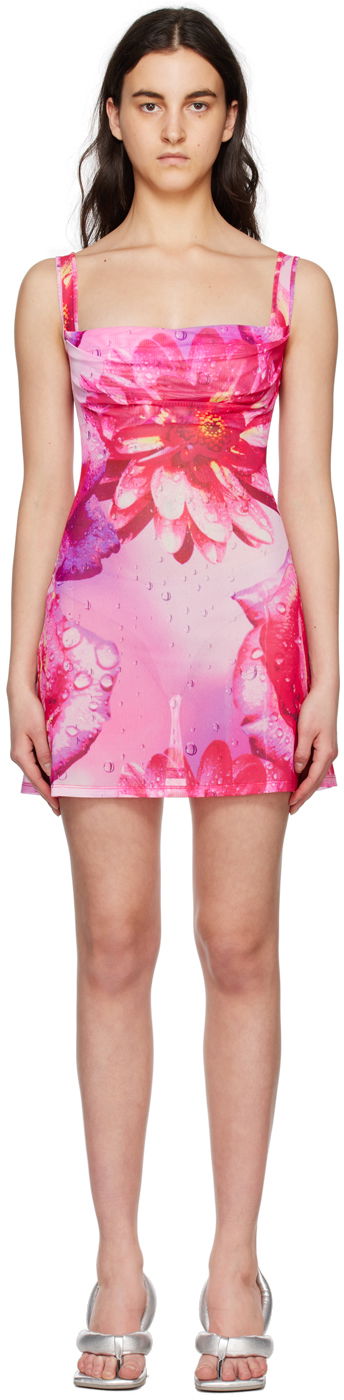Klä Miaou Miaou Ginger Floral Print Mini Dress Rosa | 5018PM1DYR
