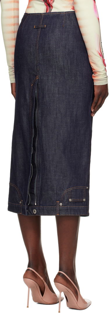 Kjol Jean Paul Gaultier Jean Paul Gaultier 'The Inverted' Denim Midi Skirt Blå | 25/33-F-JU146-D019-55, 2
