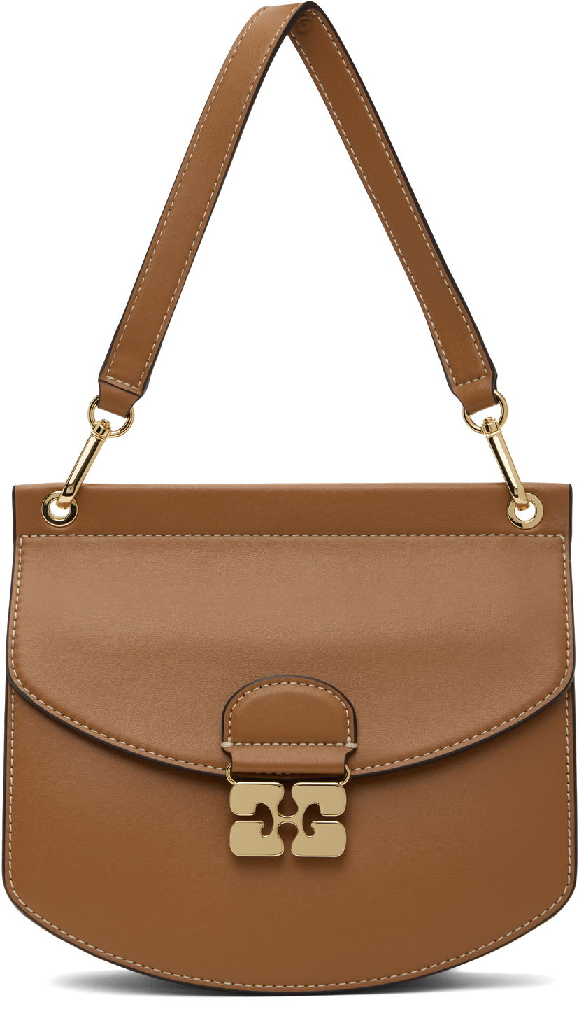 Handväska GANNI GANNI Small Apo-G Shoulder Bag Brun | A6448