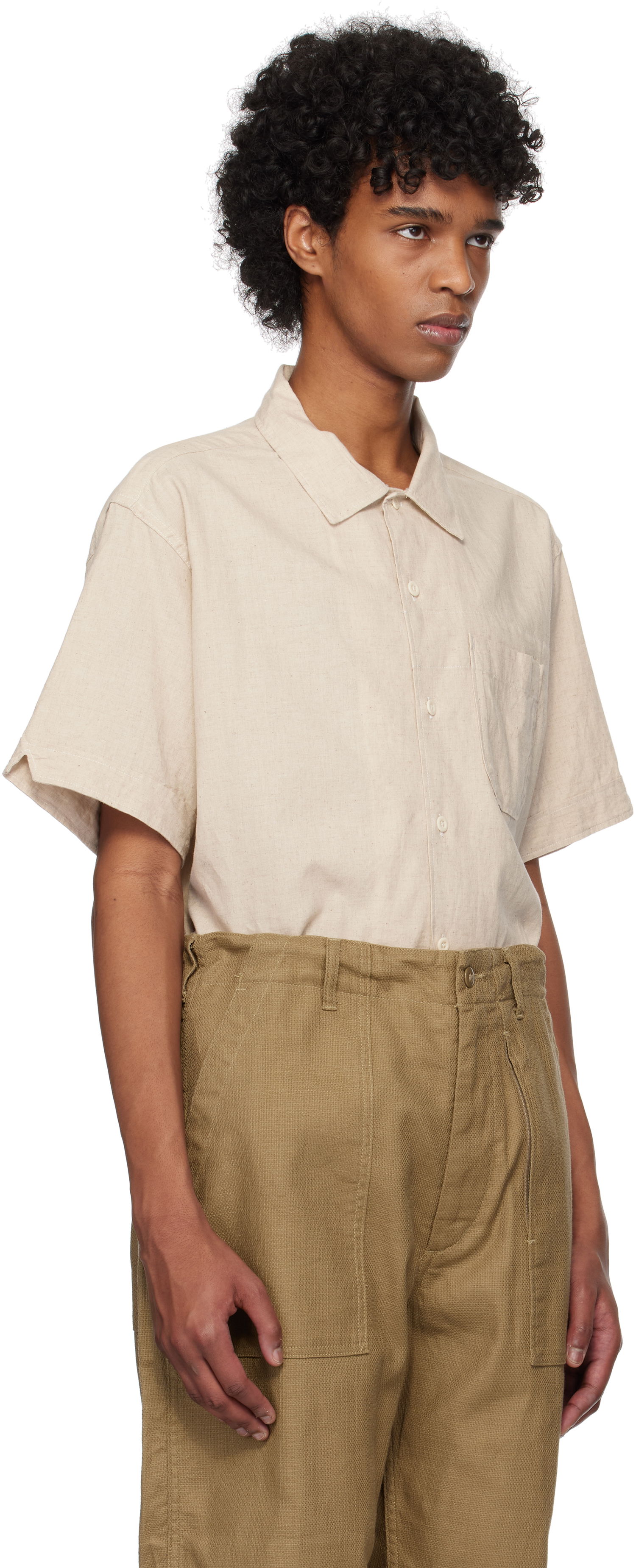 Skjorta Engineered Garments Engineered Garments Camp Shirt Beige | 25S1A004, 1