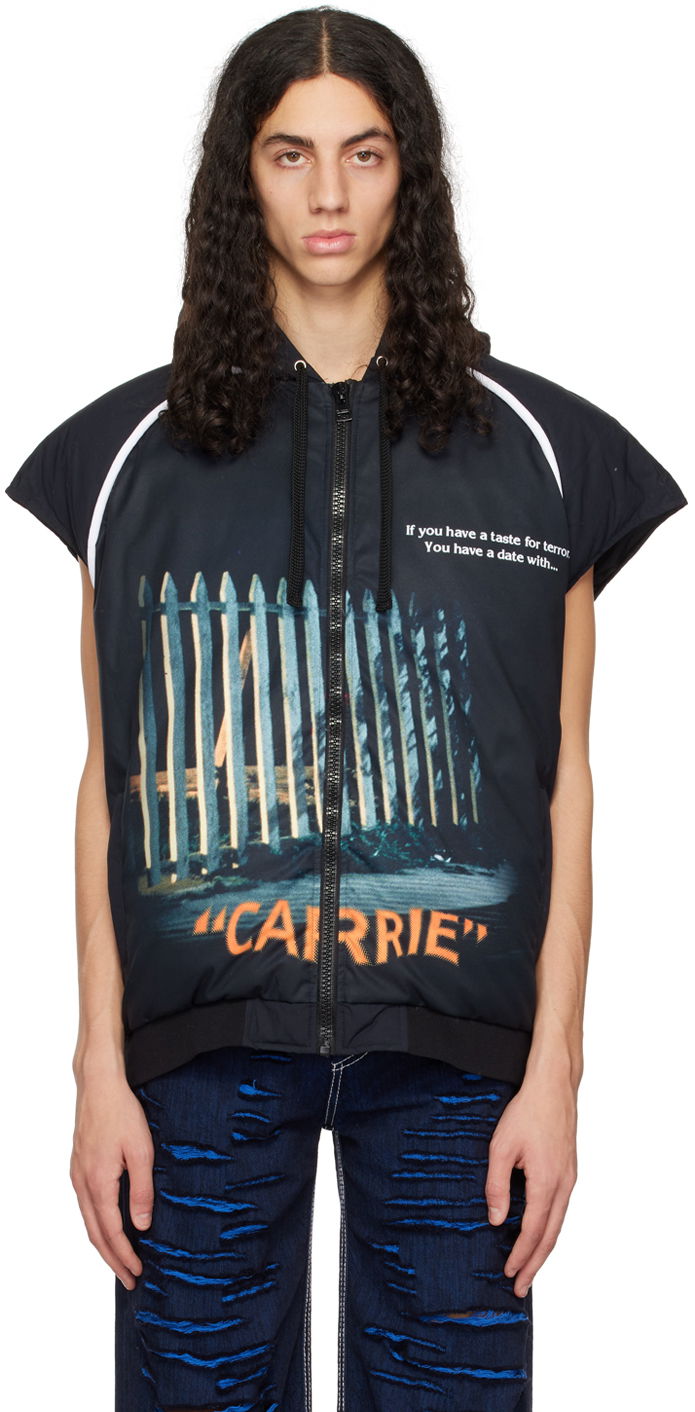 Väst JW Anderson Black 'Carrie' Gate Printed Vest Svart | JK0207-PG0994