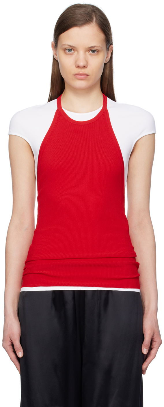 Linne FERRAGAMO Ferragamo Layered Halter Tank Top Röd | 112760 - 772712