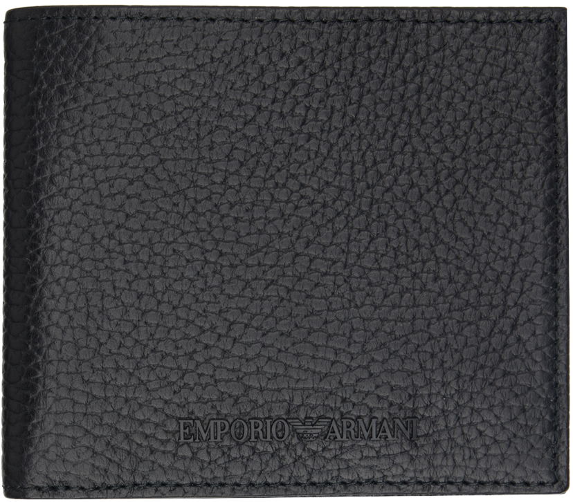 Plånbok Emporio Armani Tumbled Leather Wallet Svart | Y4R168 Y068E