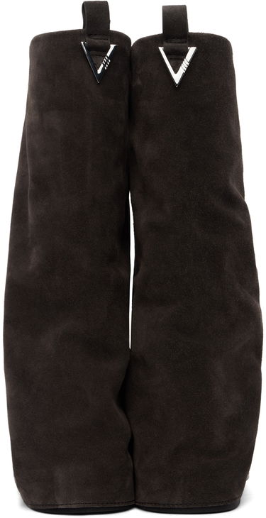Kläder The Attico Attico Robin Suede Slouch Boots Grå | 246WS798 L007, 1