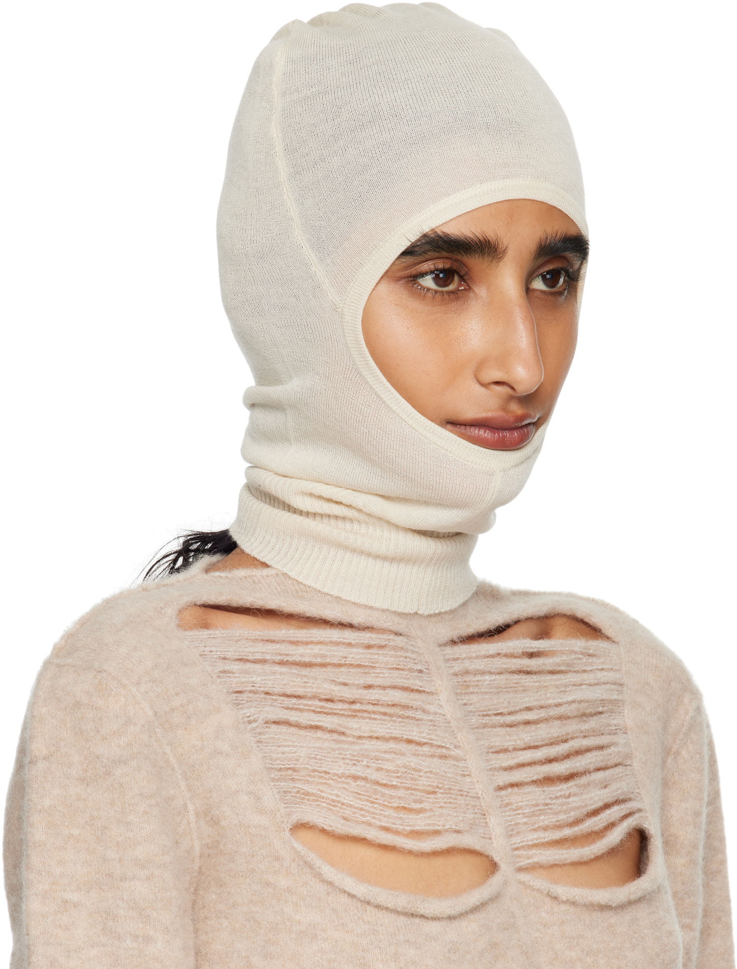 Hatt Rick Owens Rick Owens Concordians Skull Balaclava Vit | RP02E4478 M, 1