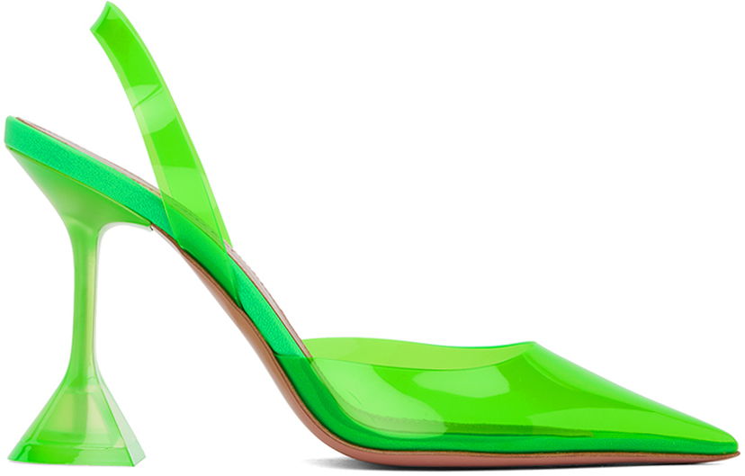 Sneakers och skor Amina Muaddi Sling Back Heels Grön | HOLLI GLASS SLING CL PVC