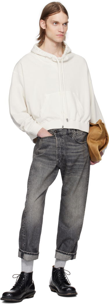 Sweatshirt R13 R13 Funnel Neck Cropped Popover Sweatshirt Vit | R13MK255-K001B, 3