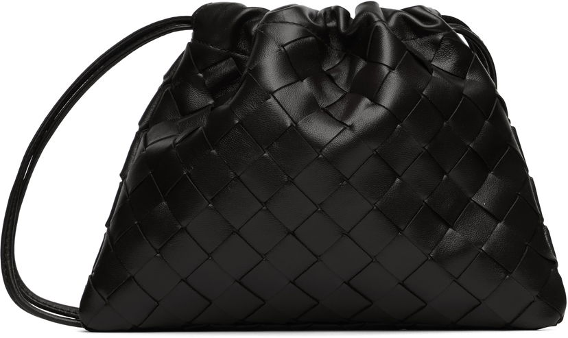 Handväska Bottega Veneta Bottega Veneta Small Intrecciato Leather Pouch Svart | 816987 V3IV1