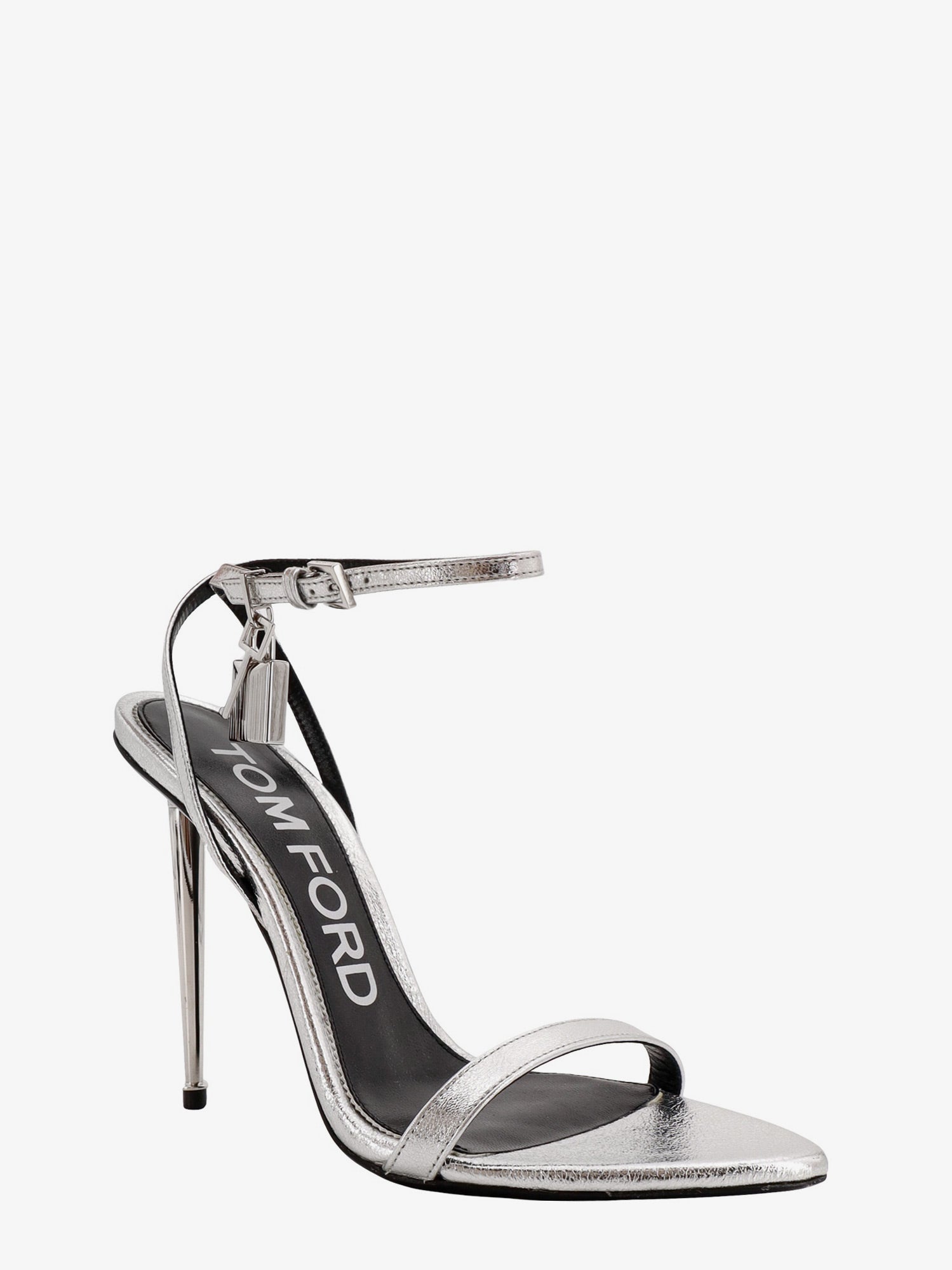Sneakers och skor Tom Ford Metallic Leather Padlock Stiletto Sandals Metallisk | W2272LSP014S1G004, 1