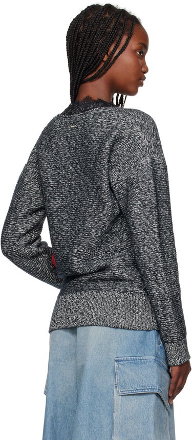 Sweater JW Anderson JW Anderson V-Neck Lace Trim Sweater Grå | KW1400-YN0402, 2