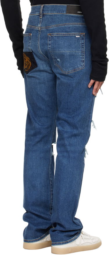 Jeans AMIRI AMIRI Slim Thrasher Jeans with Floral Velvet Blå | AMDNSM1022, 2