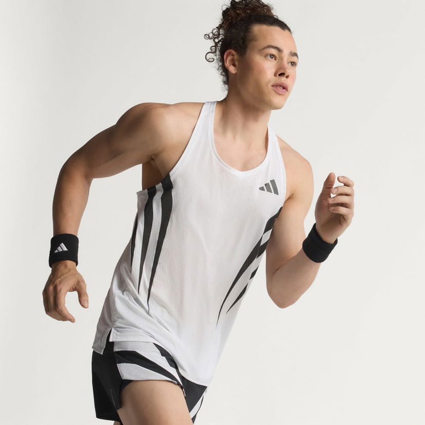 Linne adidas Performance Adizero Archive Running Tank Top Vit | JP1489