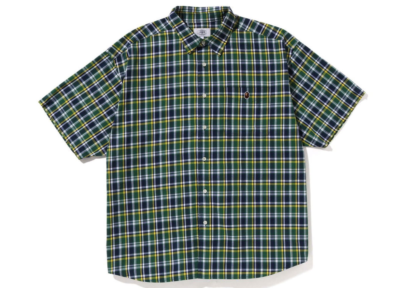 Skjorta BAPE Mini Ape Head Check Loose Fit S/S Shirt Grön | 1J30-132-001, 0