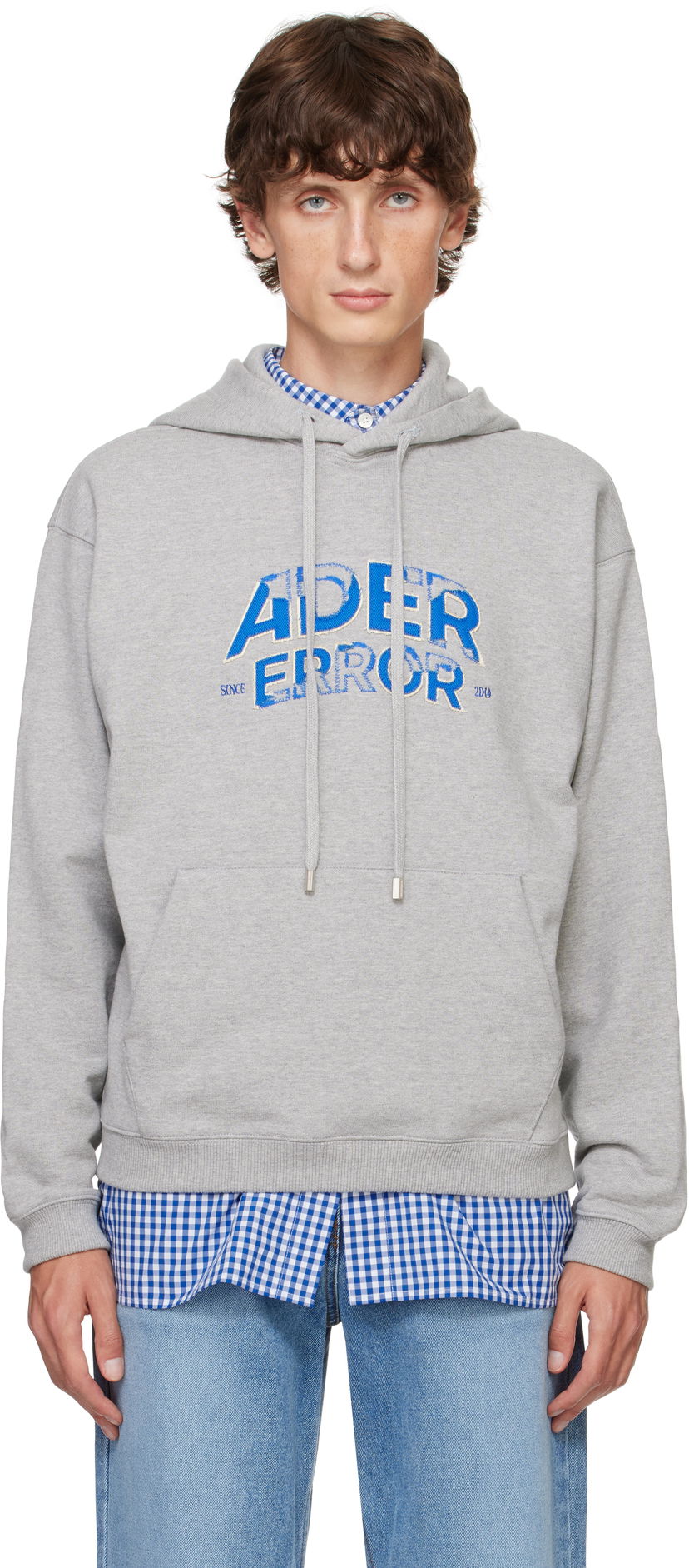 Sweatshirt ADER ERROR Embroidered Logo Hoodie Grå | BN25FYHD0101GR