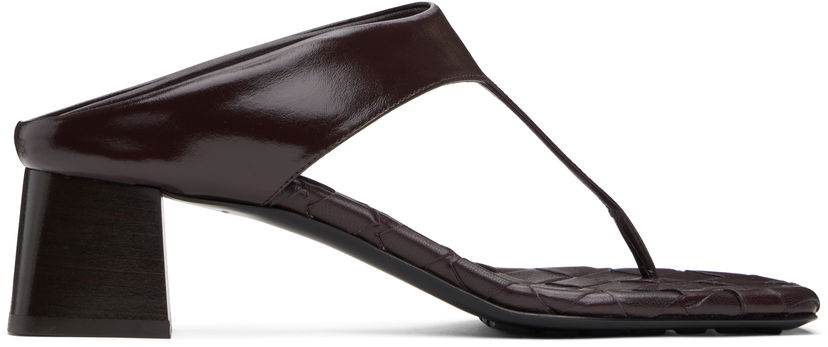 Skovård Bottega Veneta Bottega Veneta Marella Thong Heeled Sandals Bourgogne | 807023 V3H90