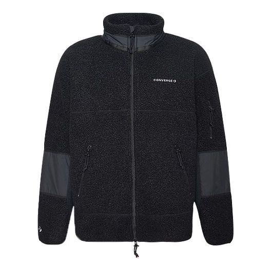 Sweater Converse Splicing Stand Collar Jacket Svart | 10018039-A01