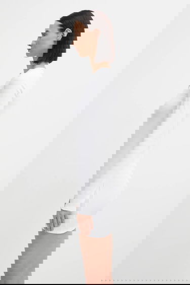 Klä Marine Serre Marine Serre Moon Logo Ribbed Jersey Mini Dress Vit | WDR267ACJER0011, 1