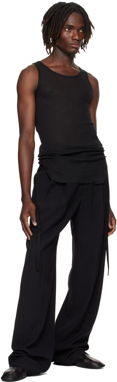 Linne Ann Demeulemeester Ann Demeulemeester Boris Ruched Tank Top Svart | B0011785-FA434-099, 3