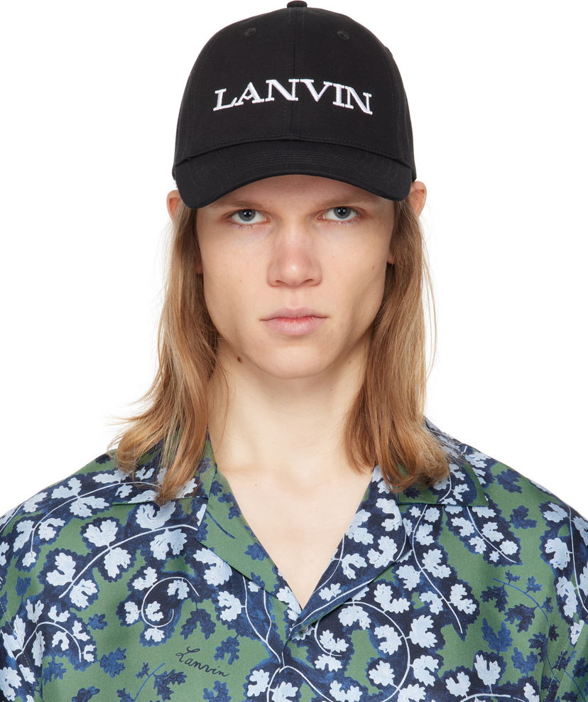 Keps LANVIN Lanvin Embroidered Cotton Baseball Cap Svart | AM-HAWCA1-1CLO-P25