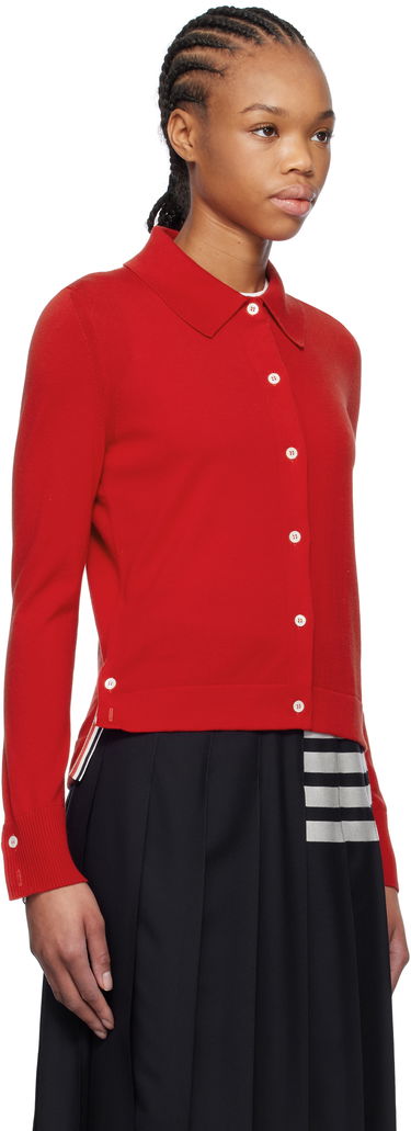 Sweater Thom Browne Thom Browne Cotton 4-Bar Cardigan Röd | FKL003A-Y3036, 1
