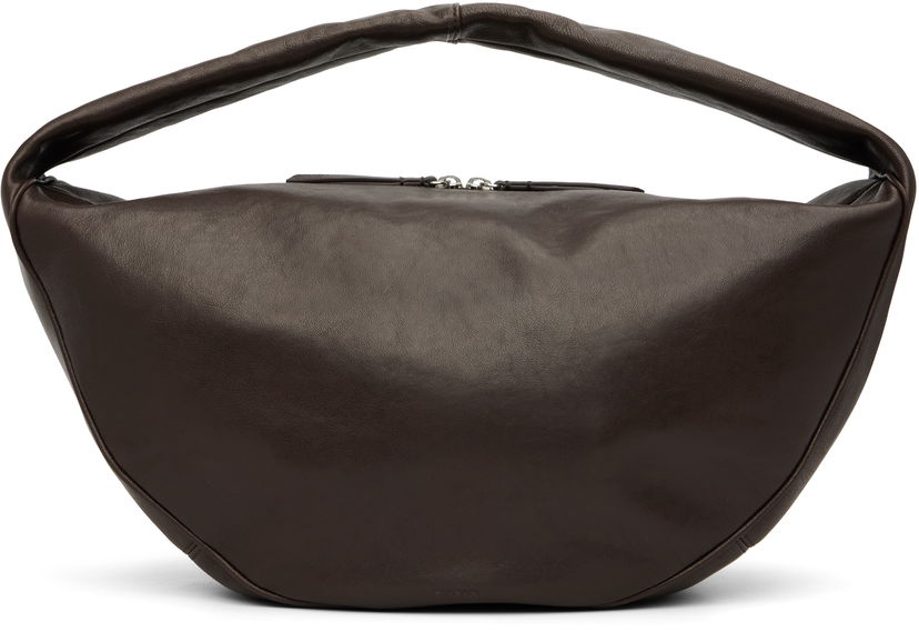 Axelväska BY FAR BY FAR Maxi Cush Washed Leather Shoulder Bag Brun | MWBSB022LL034BR054PL