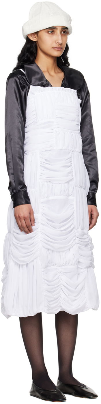 Klä Comme des Garçons Comme des Garçons Gathered Midi Dress Vit | RM-A007-051, 1