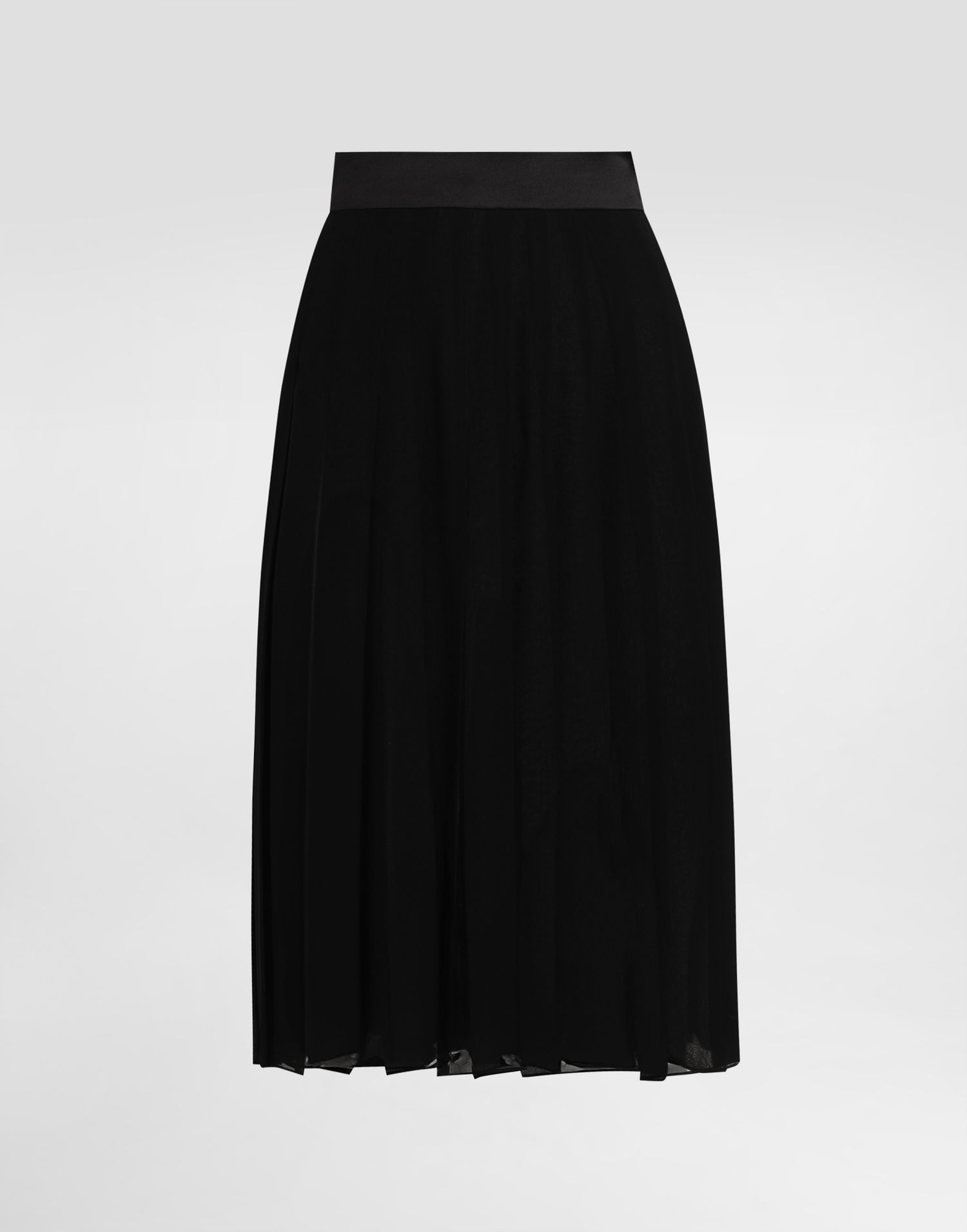 Kjol Dolce & Gabbana Dolce & Gabbana Pleated Chiffon Midi Circle Skirt Svart | F4CYBTFUSNWN0000, 0