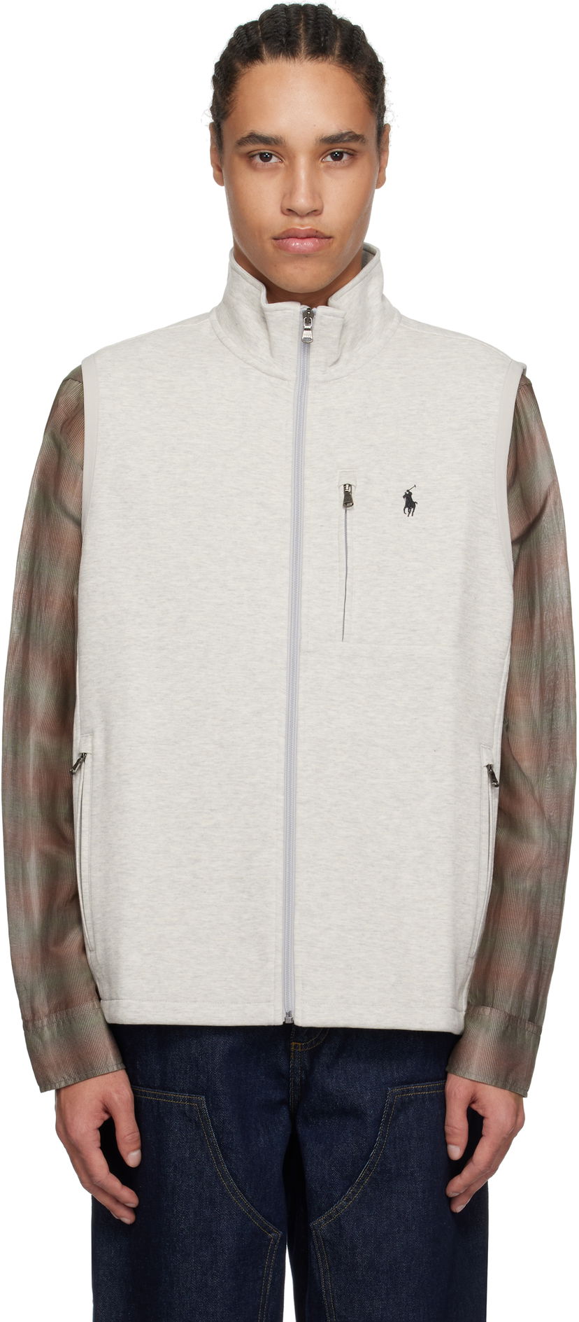 Väst Polo by Ralph Lauren Polo Ralph Lauren Double-Knit Mock Neck Vest Grå | 710934621005