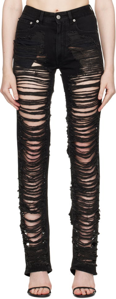 Jeans Maison Margiela MM6 Maison Margiela 5 Pockets Shredded Jeans Svart | S62LB0194 M30011, 0