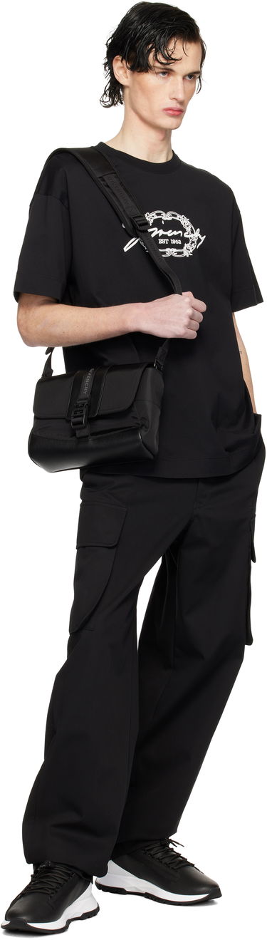 Axelväska Givenchy Technical Canvas and Leather Small G-Trail Messenger Bag Svart | BKU052K1X0001, 3