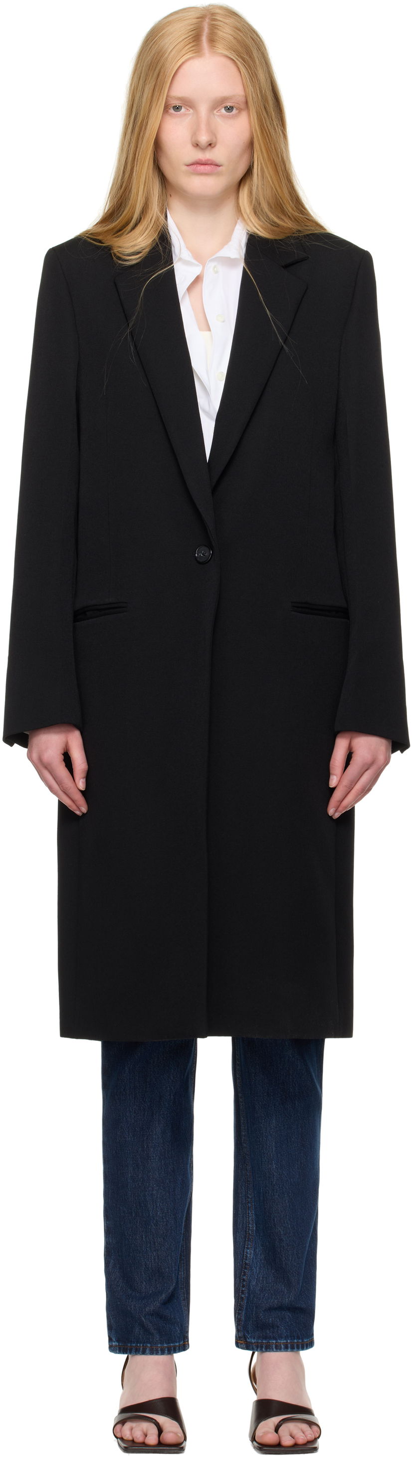 Rockar TOTEME TOTEME Classic Tailored Coat Svart | 252-WRO0198-FB0412