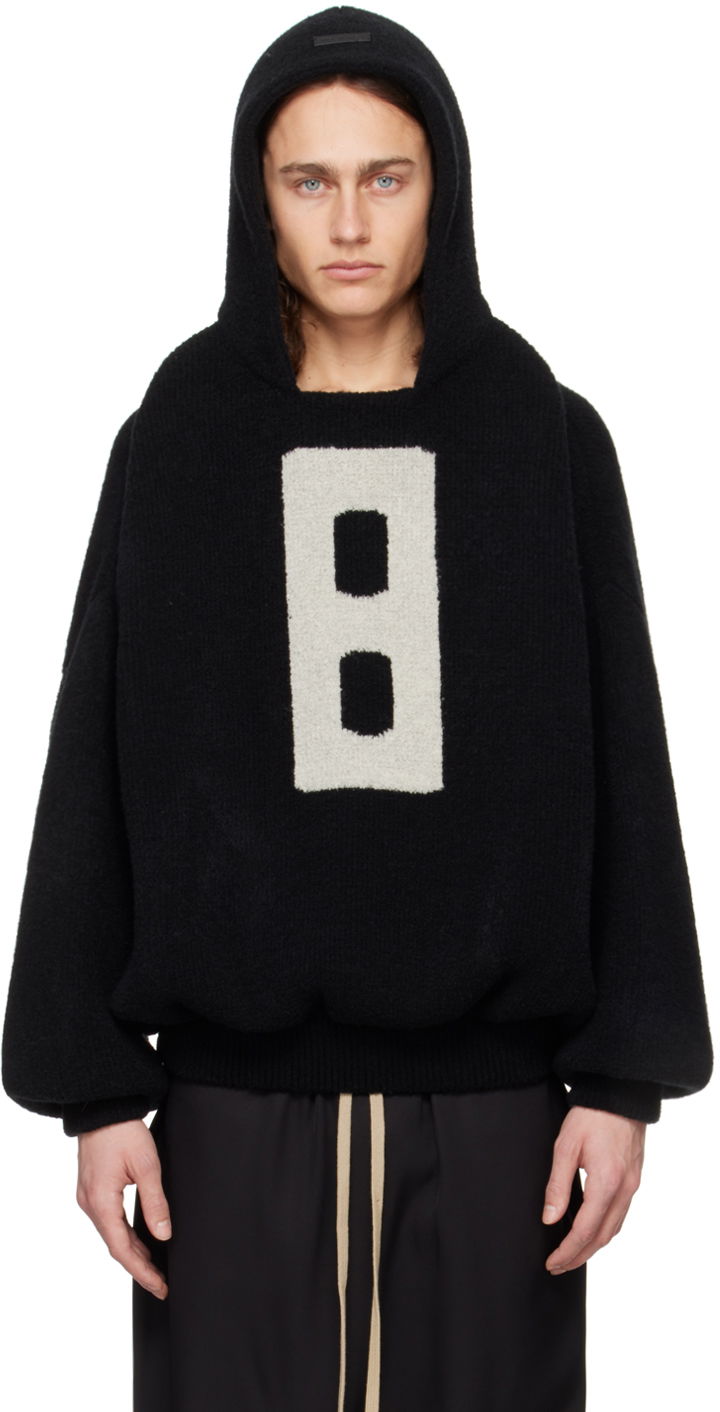 Sweatshirt Fear of God Black Jacquard Hoodie Svart | FG820-2277WOL