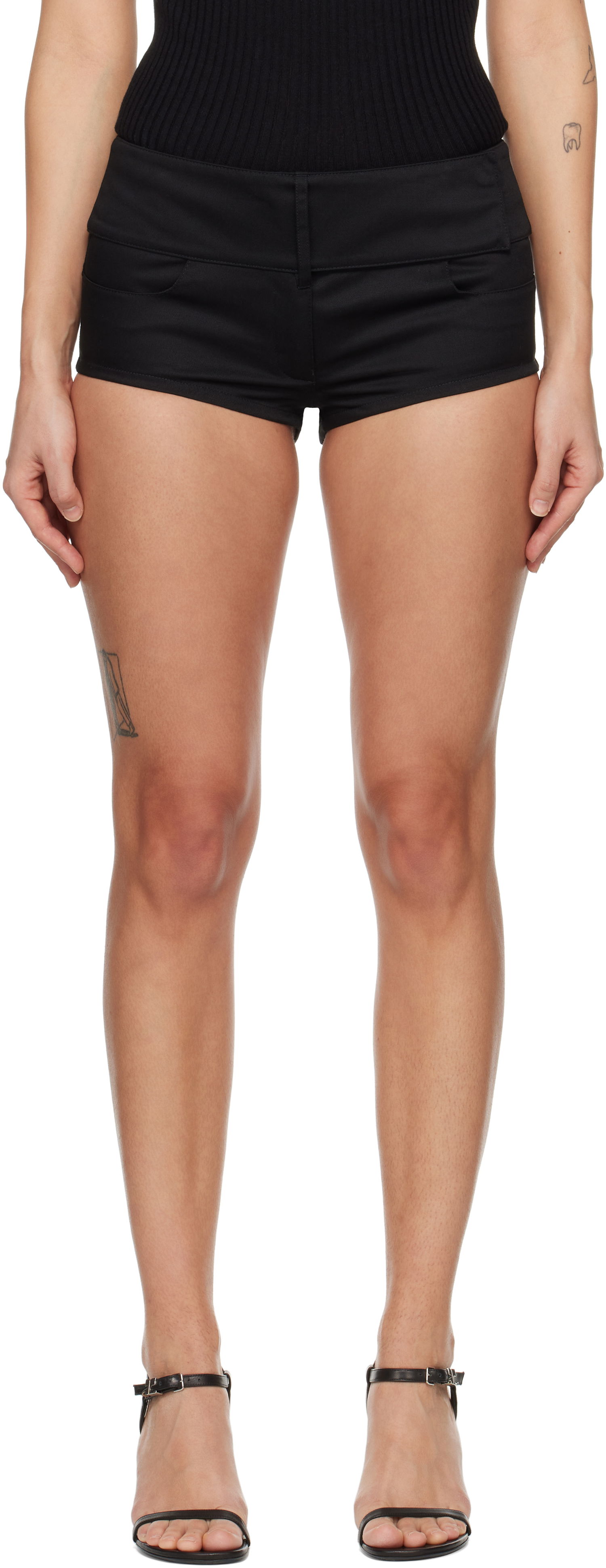 Shorts Courrèges Courrèges Belted Mini Shorts Svart | 125CSH048PL0178, 0