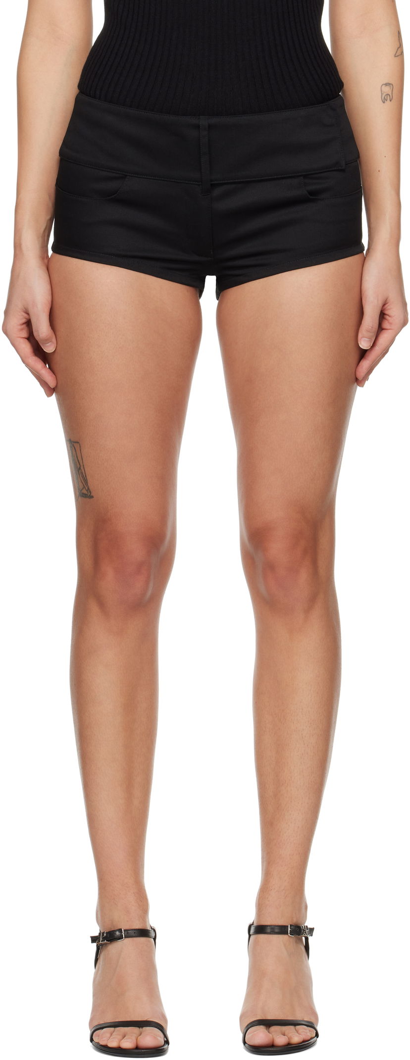 Shorts Courrèges Courrèges Belted Mini Shorts Svart | 125CSH048PL0178