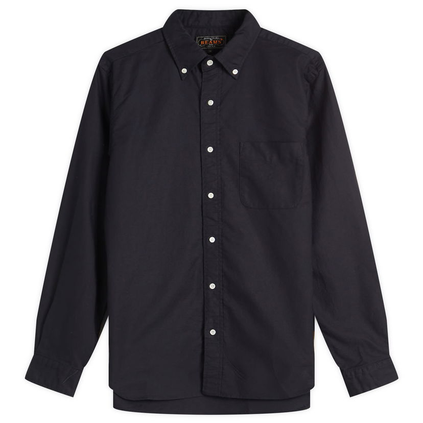 Skjorta BEAMS Beams Plus Button Down Oxford Shirt, Size Large Mörkblå | 3811-0086-139-79