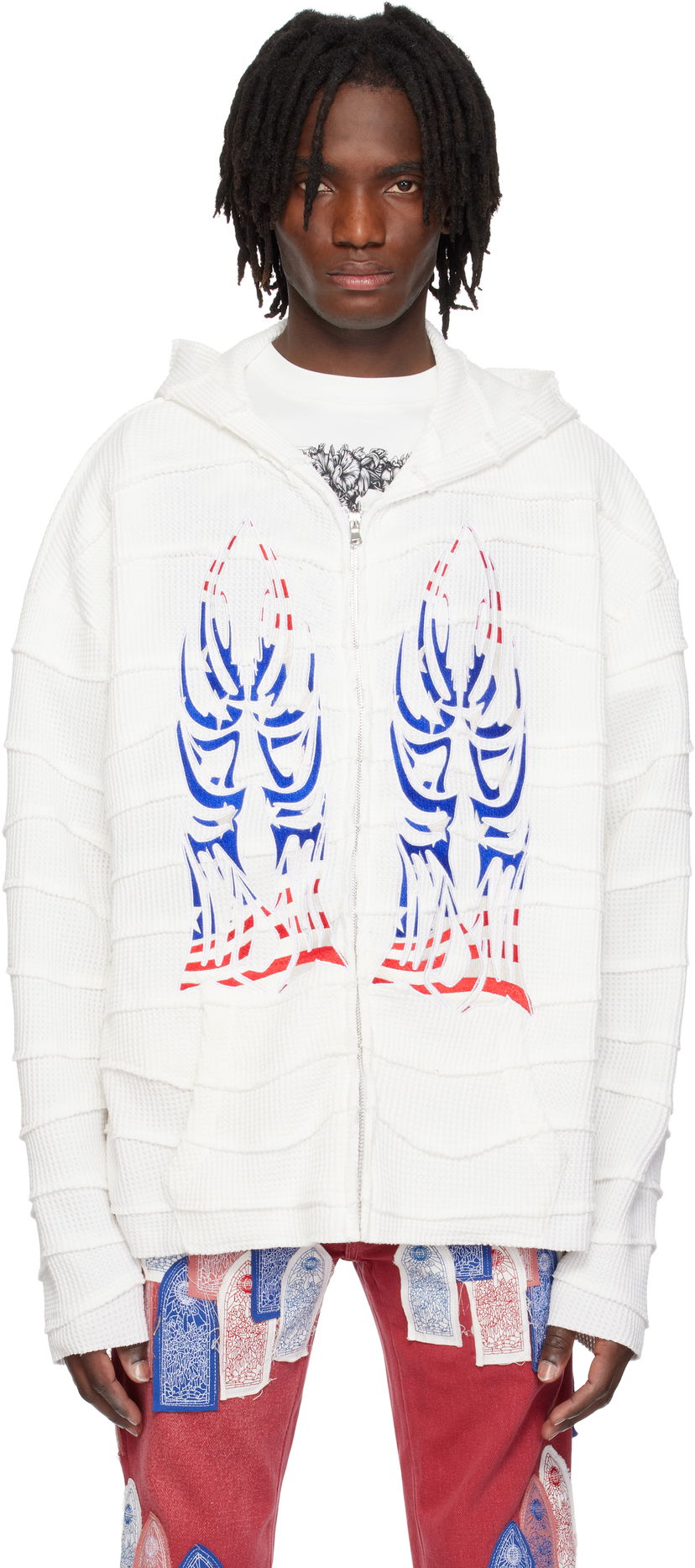 Sweatshirt Who Decides War Who Decides War Winged Glory Wavelength Zip-Up Hoodie Vit | 1110260001SS25