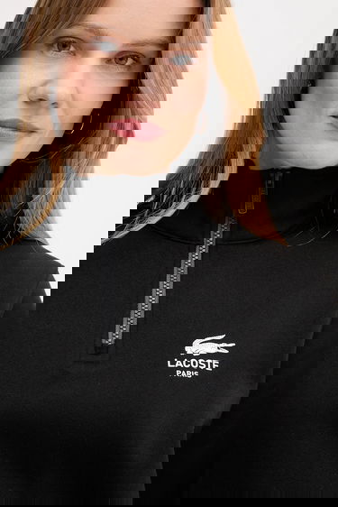 Sweatshirt Lacoste Cotton Half-Zip Sweatshirt with Paris Logo Print Svart | SH2735, 8
