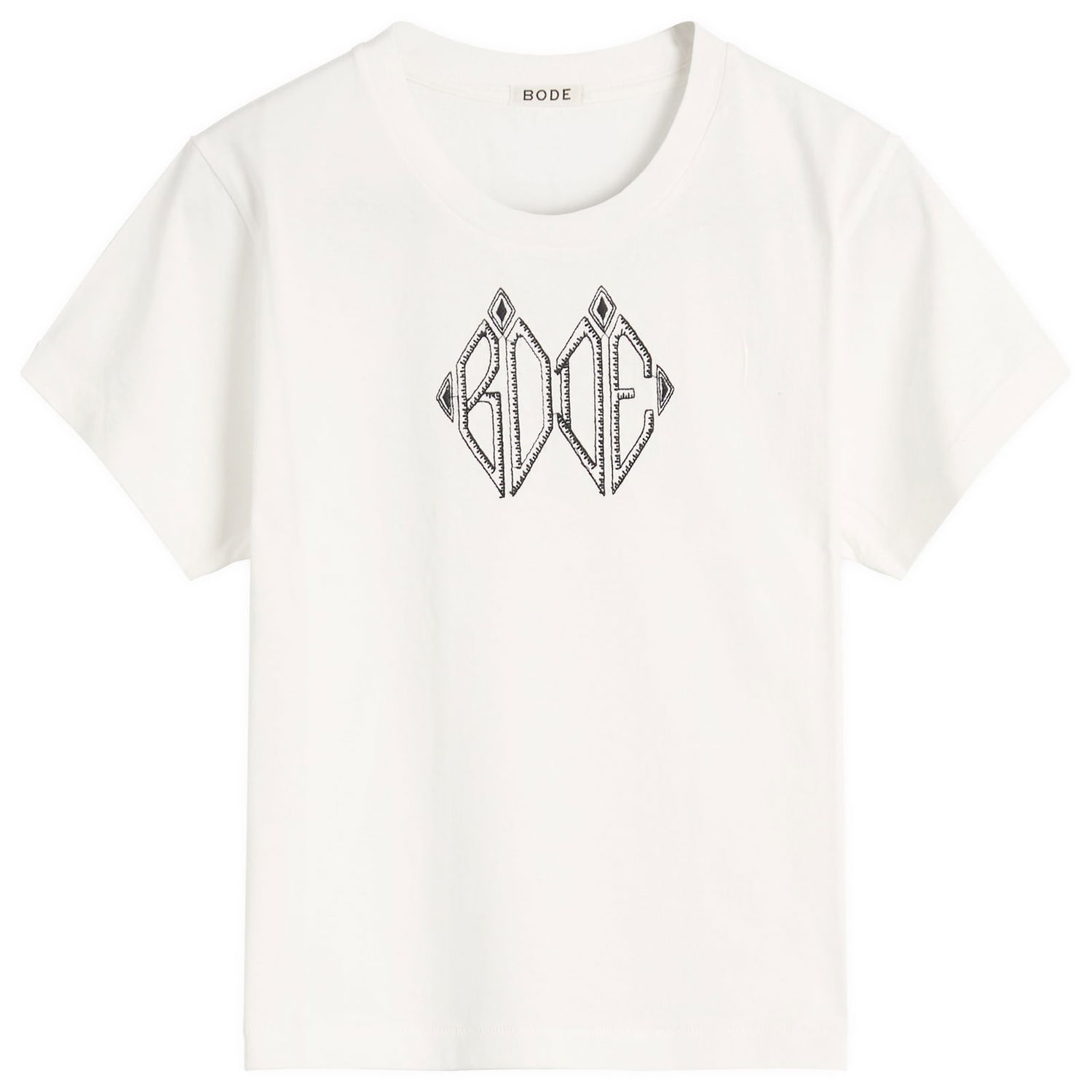 T-shirt Bode Diamond Monogram T-Shirt Vit | WRF25CS018-CREAM, 0