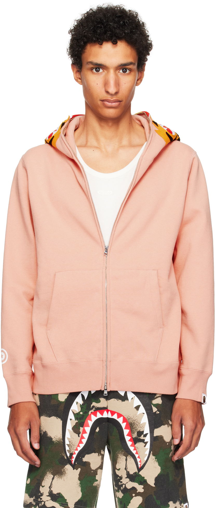 Sweatshirt BAPE Tiger Full Zip Hoodie Rosa | 001ZPL301006M