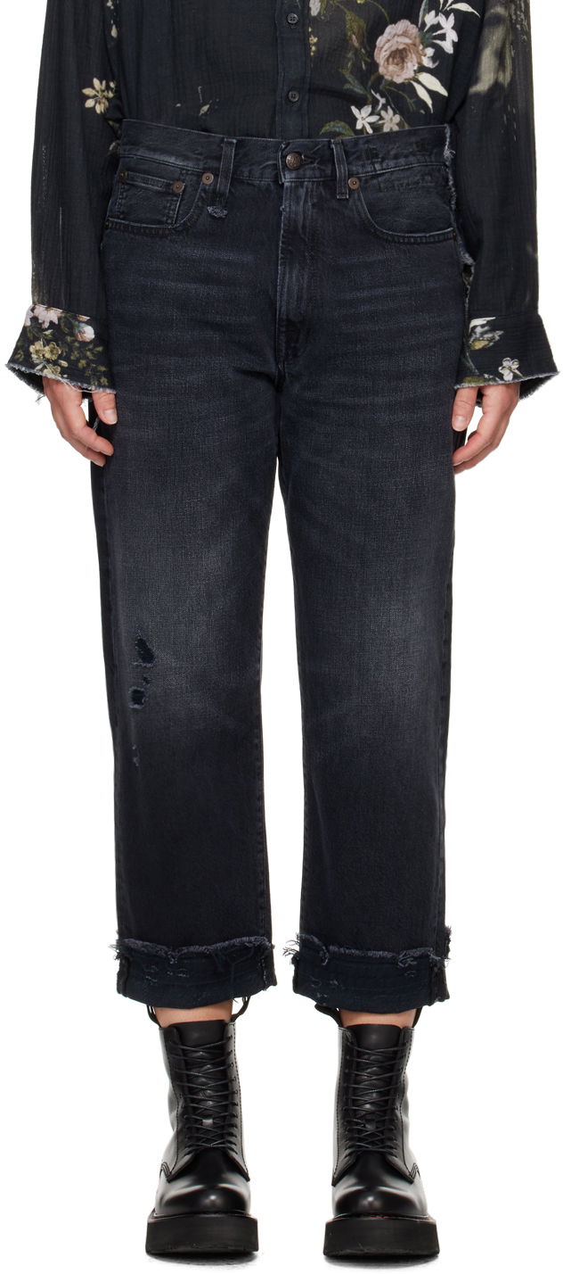 Jeans R13 R13 Mid-Rise Straight Boyfriend Jeans Svart | R13W5083-394A