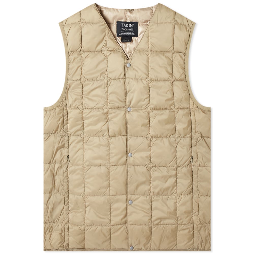 Väst TAION V-Neck Down Vest Beige | TAION-001-KHA, 0