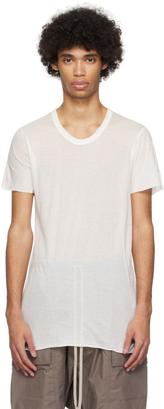 T-shirt Rick Owens Basic T-Shirt Vit | RU01D3251 UC