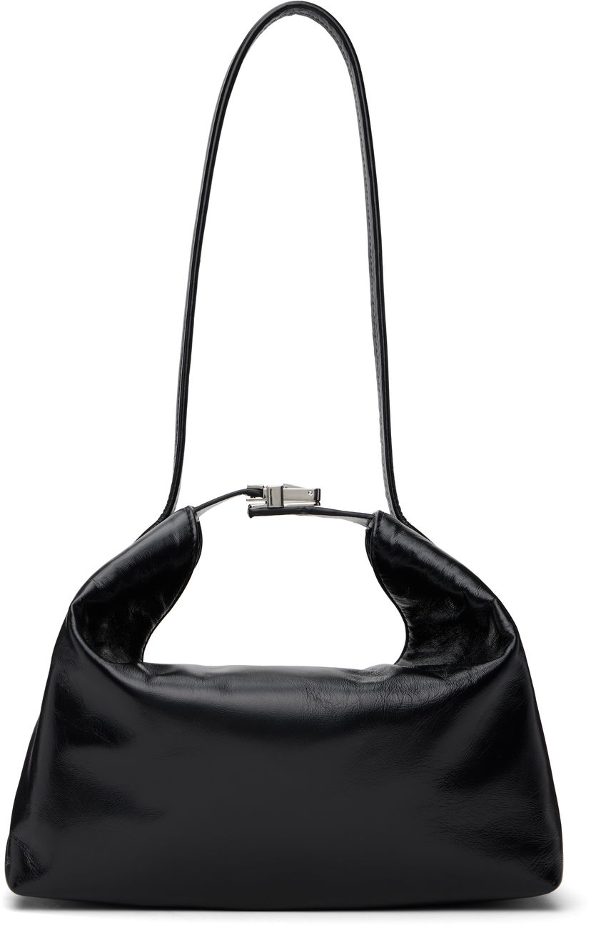 Handväska BY FAR Bea Creased Leather Shoulder Bag Svart | MWBSB052LL002BK001PL