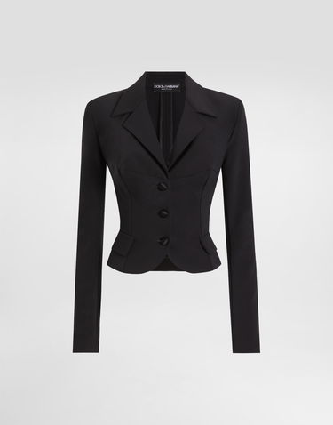 Jacka Dolce & Gabbana Dolce & Gabbana Short Single-breasted Cady Jacket Svart | F27FBTFUUC7N0000, 0