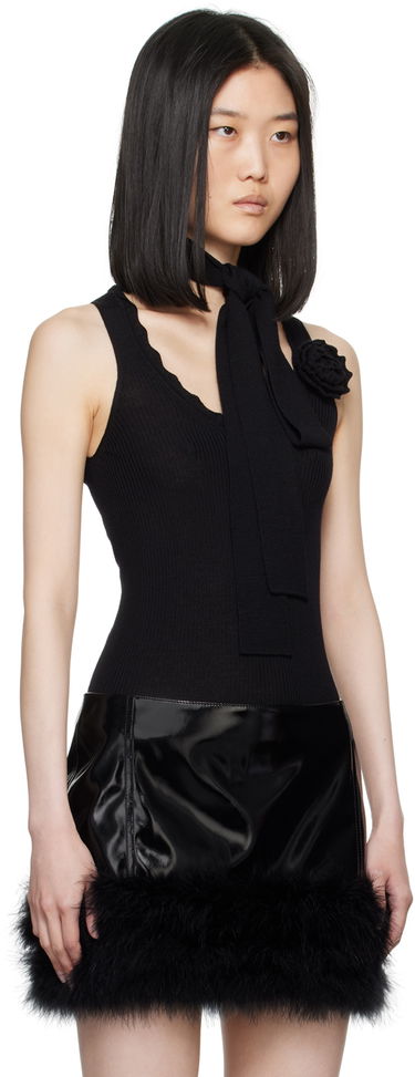 Linne Blumarine Wool Knit Tank Top Svart | A422M505A, 1