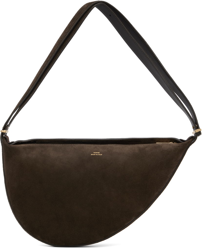 Axelväska TOTEME TOTEME Suede Scooped Sling Bag Brun | 252-WAL2276-LE0004